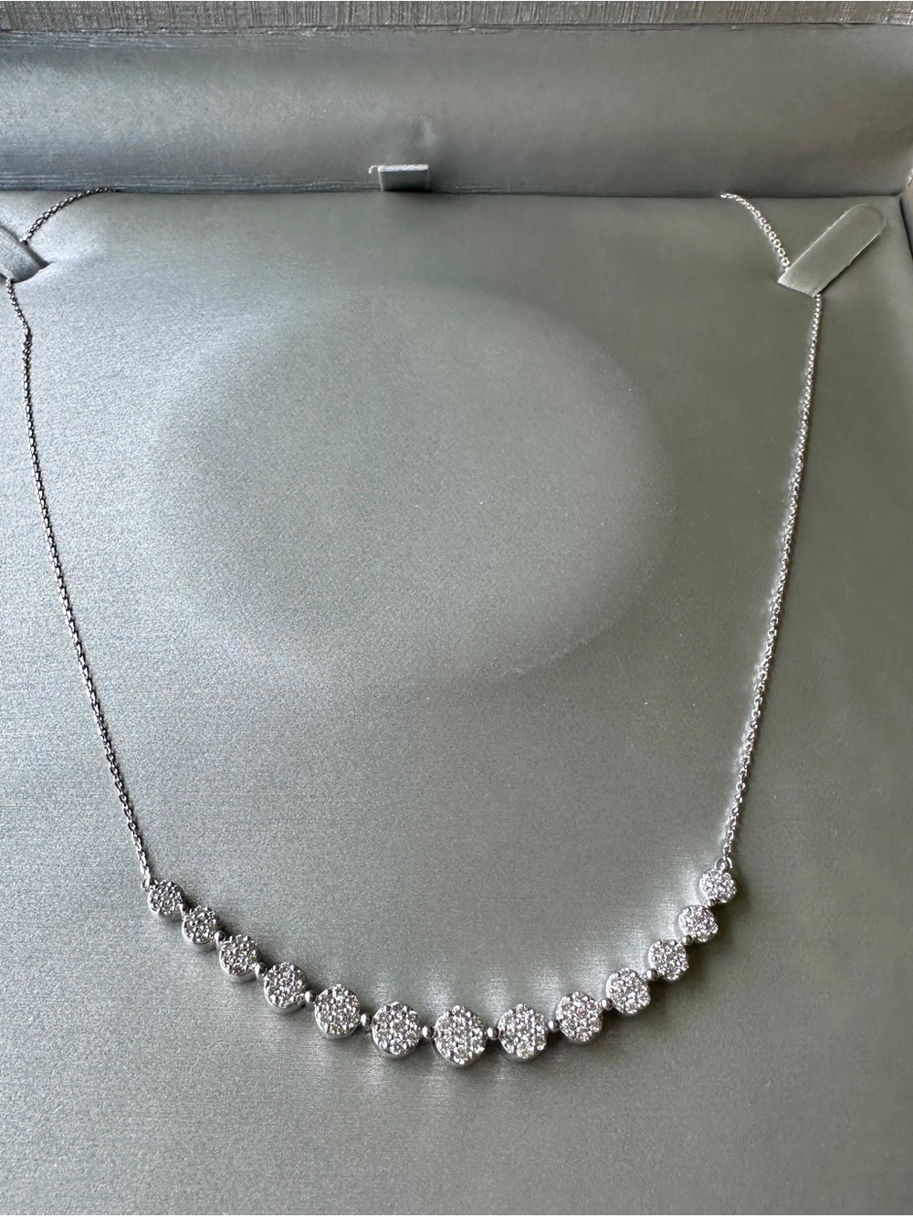 Zales 10k White Gold Lab Diamond Cluster Necklace